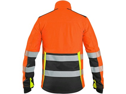 Bunda CXS BENSON, výstražná, softshell, oranžovo - černá, vel. 3XL