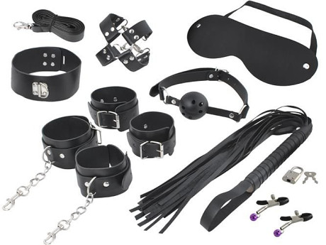 ISO 5189 13 dílná sada BDSM pomůcek Bondage Kit