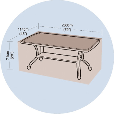 MAT GROUP Plachta krycia na obdĺžnikový 8miestny stôl 200x114x71cm, PE 90g / m2