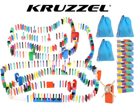 Kruzzel 9397 Drevené domino farebné 1080 ks